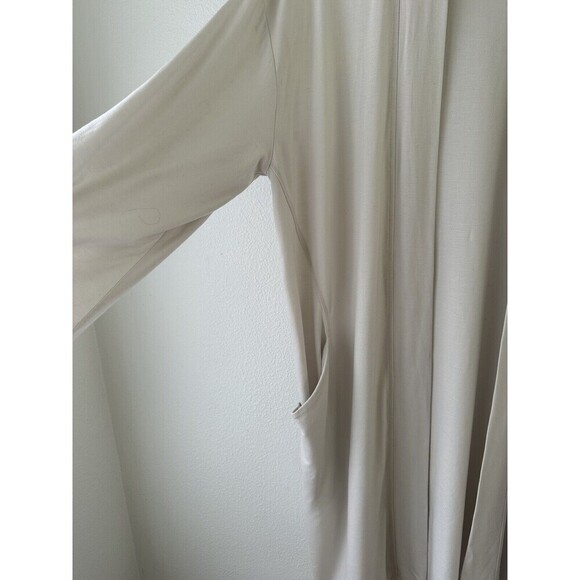 Eileen Fisher M Tencel Lyocell Cardigan Open Front In Bone with Pockets - Picture 4 of 8